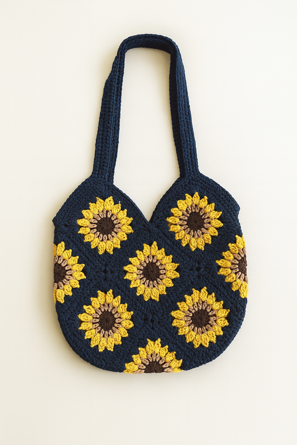 Bloom & Daisy – Handgehäkelte Boho-Tasche in Blütenoptik