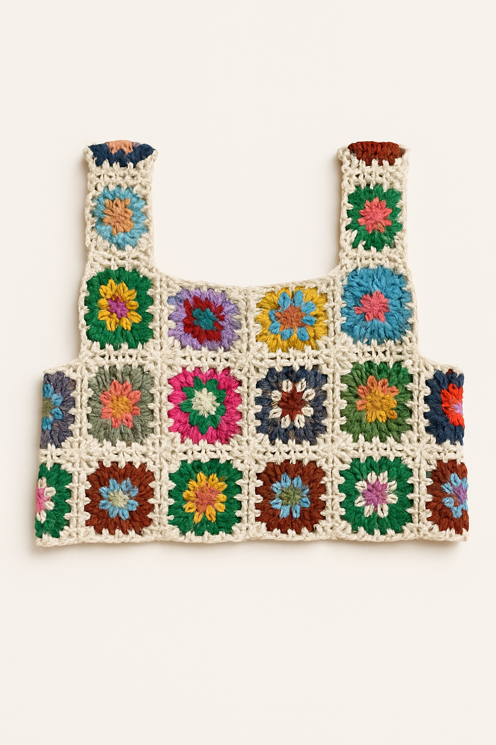 Sunset Bloom – Häkel-Top im Granny-Square-Stil