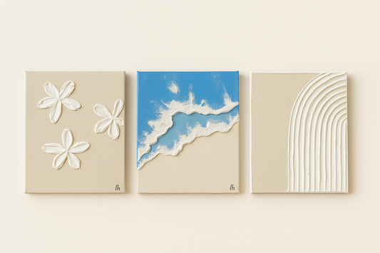 „Bloom & Beige“ – Struktur-Leinwandbild  🌼🎨